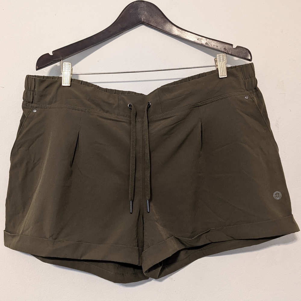 Mondetta Olive Green Athletic Drawstring Shorts